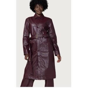 Elegant Burgundy Trench Coat